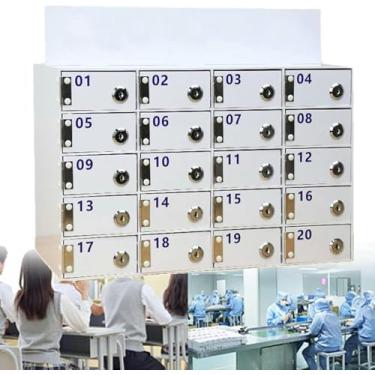 Imagem de LGEOELIAS Armário para celular de sala de aula, armário de armazenamento de celular de acrílico montado na parede, organizador de caixa de bloqueio para celular, cofre de telefone com 12 a 100