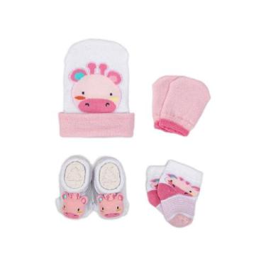 Imagem de Kit Enxoval Bebe Toca Luva Sapatinho E Meia Recem Nascido Presente Mat