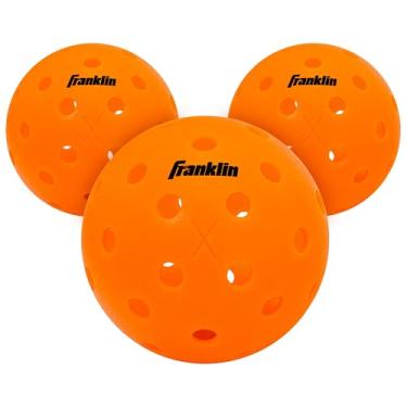 Imagem de Franklin Sports Bolas de pickleball X-40 para ambientes externos – Bolas de pickleball dos EUA (USAPA) – Pacote com 3 bolas de pickleball externos – Lava – Bola aberta dos EUA