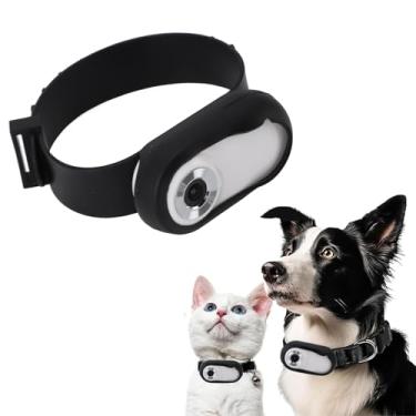 Imagem de Câmera para Coleira de Cachorro 1080P, Câmera Leve para Coleira para Animais de Estimação Com Tela LCD de 0,96 Polegadas, Mini Câmera Recarregável USB para Animais de Estimação