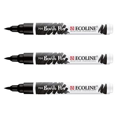 Imagem de Royal Talens – Caneta pincel para aquarela líquida Ecoline – Pacote com 3 – Preta #700