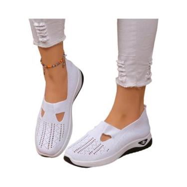 Imagem de Tênis de verão feminino boca rasa sapatos momwoman tênis ágil para mul