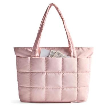 Imagem de Sacola BAGSMART Expansível Puffer Rosa Resistente à Água