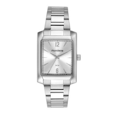 Imagem de Relogio Mondaine Feminino prata quadrado retangular prateado 32417L0MV