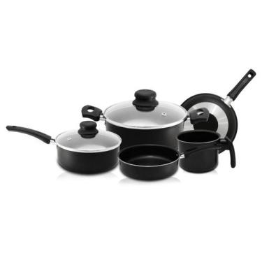 Imagem de Conjunto De Panelas Preto Teflon Antiaderente 5 Peças - ARNIX