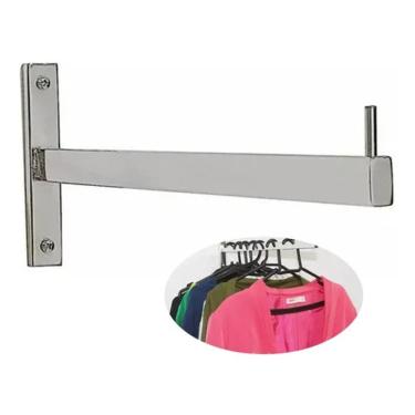 Imagem de Suporte Arara Cabideiro de Parede 40cm Inox 304 - CA4020