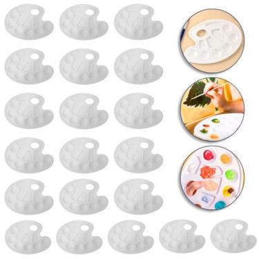 Imagem de Kit 20 Bandejas Paleta Godê Para Pinturas Tinta Aquarela Escolar Artes