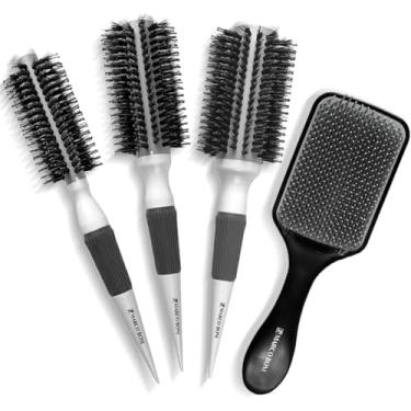 Imagem de Kit 3 Escovas Profissionais Ceramic Modelo Raquete Free Flex, Ideal para Cabelos de Todos os Tipos, Distribuição Uniforme de Calor, Design Ergonômico para Conforto e Precisão