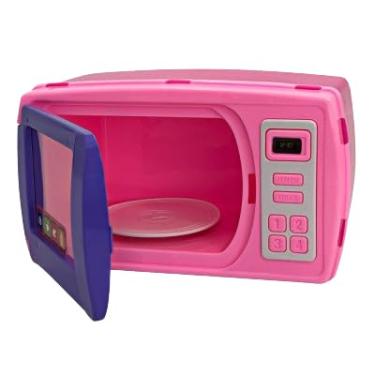 Imagem de Microondas de Brinquedo Infantil, Rosa e Roxo, com Painel Digital e Porta que Abre
