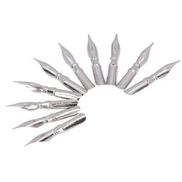 Imagem de Ponta de Caneta de Penas de 10pcs, Confortável Largura de Escrita Largura -tinteiro Pen Nib Leve Ferramentas de Arte Com Peso Com Diferentes Estilos de Ponta para Estudantes e