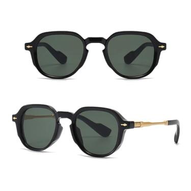 Imagem de VFDHN Óculos de sol de armação pequena retrô feminino redondo para homens uv400 metal (6)