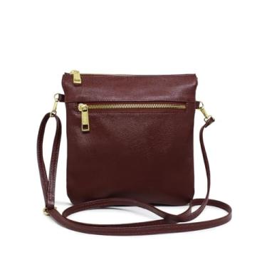 Imagem de Bolsa Transversal de Couro Feminina Modelo Elisa - Relicário Marsala