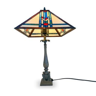 Imagem de Abajur Tiffany Cúpula Vitral De Mesa 36X61Cm
