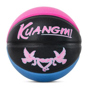 Imagem de Kuangmi Bola de basquete Peace Dove, tamanho oficial 38 75, bola de rua colorida, interna e externa para homens, adolescentes, presente feminino