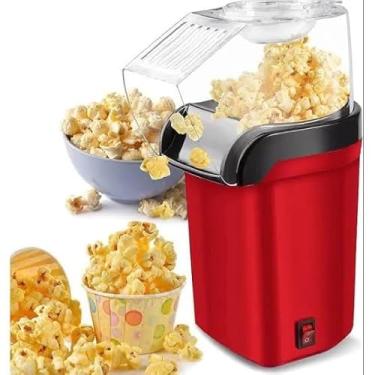 Imagem de Pipoqueira Elétrica Compacta, Vermelho e Preto, Preparo Rápido, 1200W