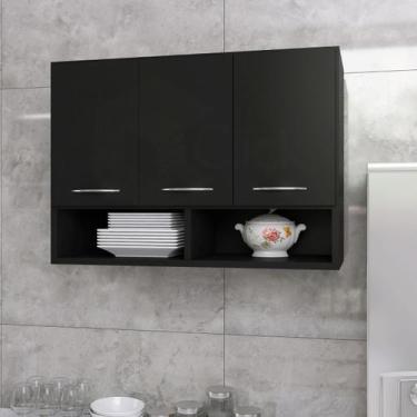 Imagem de Armário Balcão Multiuso Branco 3 Portas Lavanderia Despensa - ClickFor