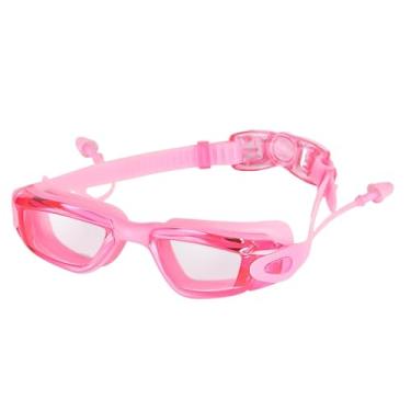 Imagem de Colaxi Óculos de natação, óculos de piscina para homens e mulheres, à prova de vazamentos com protetor auricular, antiembaçante para natação, para surfe e, Rosa