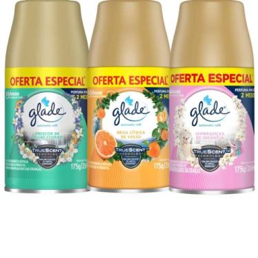 Imagem de Combo Odorizador de Ambiente Glade Refil Automatic 269ml, Verde/Laranj