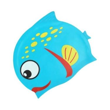 Imagem de Touca De Natação Infantil À Prova D'água, Chapéu De Silicone Com Desen