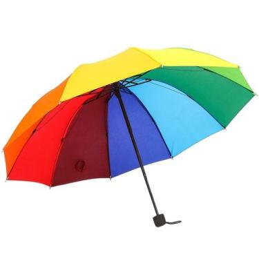 Imagem de Guarda chuva retrátil manual Mini Arco-íris 1,10 m - YANGZI
