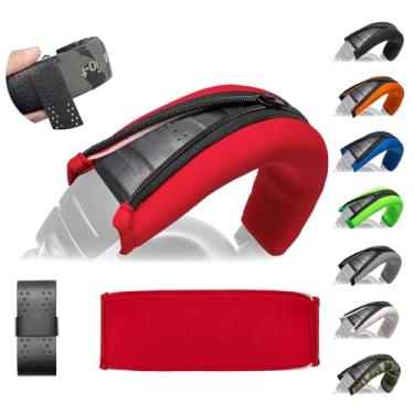 Imagem de Voarmaks Capa Para Faixa De Cabeça M50X, Almofada Neoprene Camada Dupla Compatível Com Fones Ouvido Audio Technica Ath M50 M50Xbt M50S M40X M40 M30 M Series - Fita Protetora Vermelha