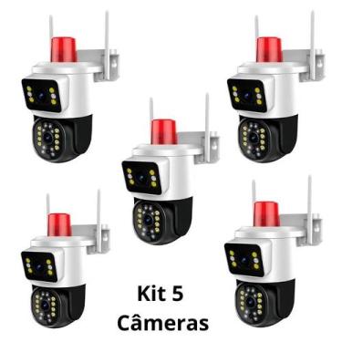Imagem de Kit 5 Câmera de Vídeo Segurança 360º C Wi-fi Full Hd Dupla Lente Cor B