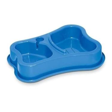 Imagem de Comedouro Duplo Anti Formiga Pet Bebedouro automático suporte para Garrafa Comedouro - para cachorro gato coelho (Azul)