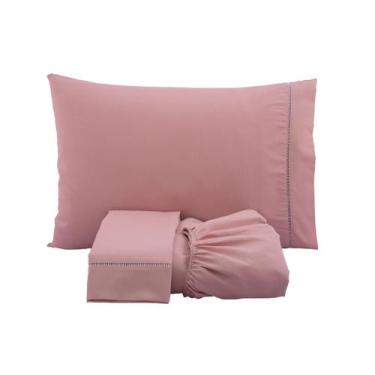 Imagem de jogo de lençol ponto palito casal queen 400 fios 3 peças - amora enxov