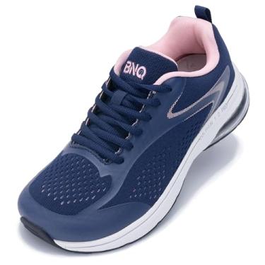 Imagem de SURRAY Tênis feminino de caminhada com bico largo com suporte de arco, tênis de corrida de largura extra larga para fascite plantar pé plano, alívio da dor, tamanho 6-11, Rosa marinho, 11 Wide