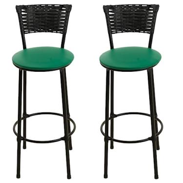 Imagem de CONJUNTO 2 BANQUETAS BANCO ALTO BARZINHO JUNCO VIME (VERDE)