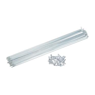 Imagem de ACROPIX 24 unidades 13G J Bend Raios galvanizados para bicicleta 266 mm 10,5 polegadas Raios de ciclo com bicos de latão Raios de aço para Mountain Bike MTB Peças de carro