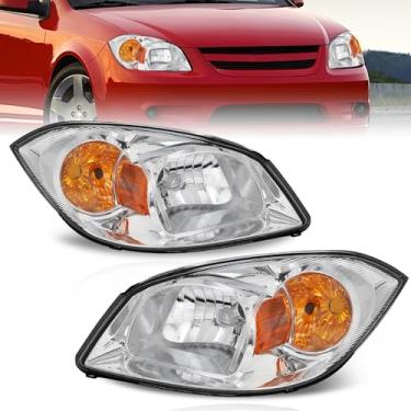 Imagem de Bincmay Projetor de LED DRL SEQ Conjunto de farol adequado para Chevy Cobalt/2005-2006 Pontiac Pursuit/2007-2009 Pontiac G5 cromado com refletor âmbar - S