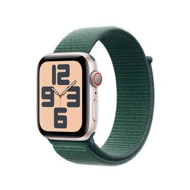 Imagem de Apple Watch SE (GPS & Cellular 44mm) Caixa Estelar de Alumínio com Pulseira Loop Esportiva Verde-lago