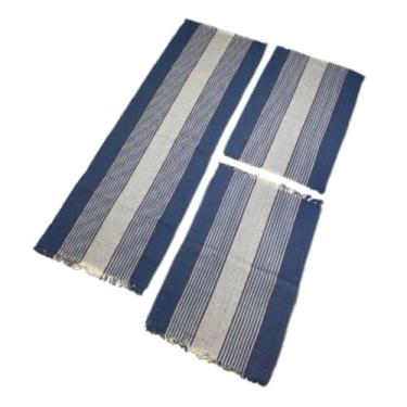 Imagem de Jogo de Cozinha Tapete e Passadeira 3 Peças Liso (Cinza-Liso)