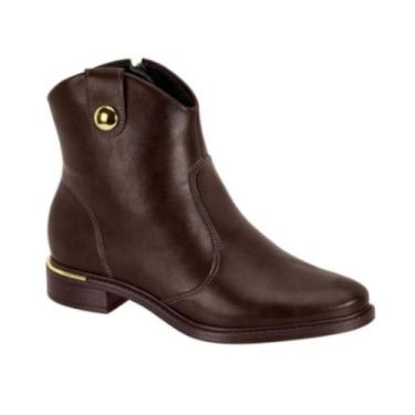 Imagem de Bota Feminina Vizzano Country Cano Baixo Lançamento Original, Cacau, 3