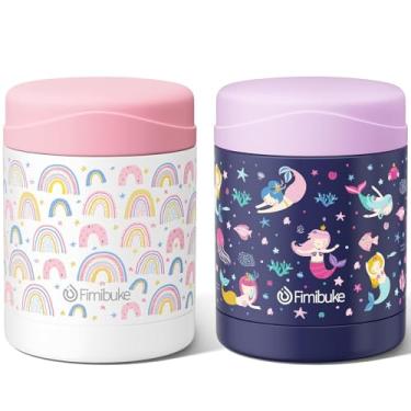 Imagem de Fimibuke Frasco de Comida Infantil Isolado, Garrafa Térmica A Vácuo de Aço Inoxidável Sem Bpa de 12 Onças para Alimentos Quentes/Frios, Recipiente de Lanche À Prova de Vazamentos para Meninos Da Escol