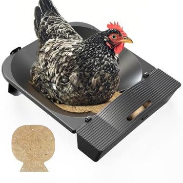 Imagem de Caixa de ninho dobrável com tapete de cânhamo natural para galinheiros, caixa de postura de ovos, acessórios para galinheiros, preto, 1 pacote