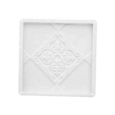 Imagem de IEUDNS Modelo de concreto, tijolo, cimento, modelo de caminho, leve, de piso de ladrilho decorativo faça você mesmo, pedra de apoio para áreas externas, Padrão Quadrado