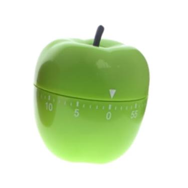 Imagem de Bothyi Temporizador de cozinha, despertador em formato de fruta, lembrete de contagem regressiva manual, lembrete de tempo mecânico, Verde