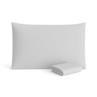 Imagem de Big Baboon Travesseiro infantil com fronha de algodão egípcio, 33 x 45 cm, macio, lavável na máquina, pacote com 2 (cinza prata)