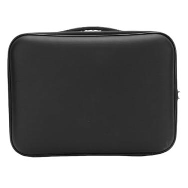 Imagem de Fockety Bolsa para documentos à prova de fogo, bolsa organizadora de arquivos portátil de várias camadas com trava e etiquetas, cofre para documentos importantes, laptop