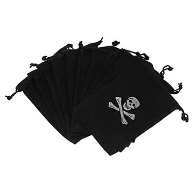 Imagem de Zerodeko 10 Peças De Bolsas Com Cordão Para Decoração De Halloween – Bolsas Reutilizáveis ​​Para Guardar Guloseimas E Artigos Para Festas De Halloween Osso 15 5 X 11 5 Cm