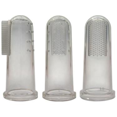 Imagem de Kit 6 Escova de Dente Massageadora de Dedo para Bebê Silicone Bpa Free Linha Premium M5 Armarinhos (4 Unidades)