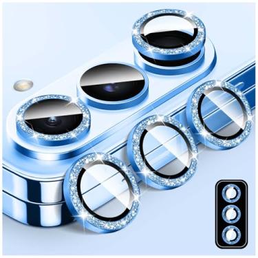 Imagem de Kucheed Protetor de lente de câmera Bling para Samsung Galaxy Z Fold 6, protetor de tela de vidro temperado, alinhamento automático de glitter, anéis de metal individuais, adesivos de filme