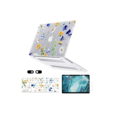 Imagem de iDonzon Capa para MacBook Air de 13 polegadas A1466 A1369 versão 2010-2017, capa rígida fosca transparente 5 em 1, capa de teclado, protetor de tela e capa de webcam compatível com a versão mais