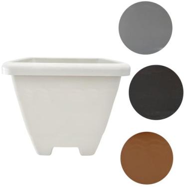 Imagem de Vaso Quadrado Plástico Resistente 6,5L Planta Cores - Flor Imp