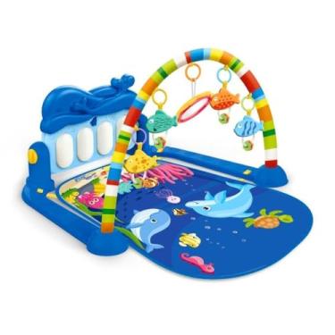 Imagem de Tapete de Atividades com Piano e Brinquedos/Azul Bebê/Estampas Fofas Meninos