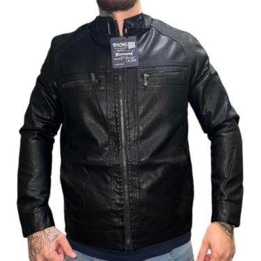 Imagem de Jaqueta Couro Masculina Forrada Motequeiro Elegante Slim Resistente - 