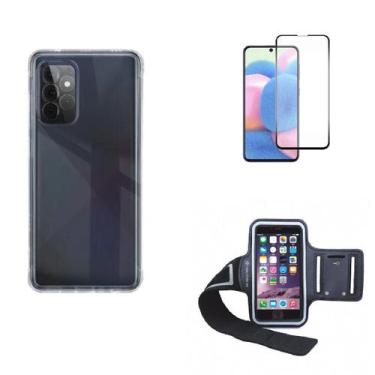 Imagem de Kit Braçadeira Samsung Galaxy A52 + Película De Vidro 3D + Capa