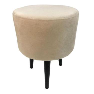 Imagem de Puff Angel Redondo Pé Palito Sued Bege - Sua Casa Decor